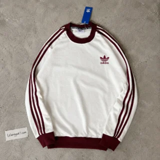 ADIDAS TREFOIL CREWNECK WHITE MAROON