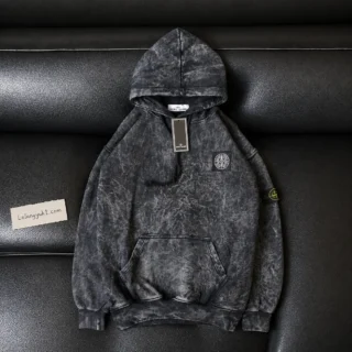 stone island washed hoodie grey