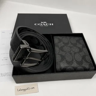 coach set belt wallet